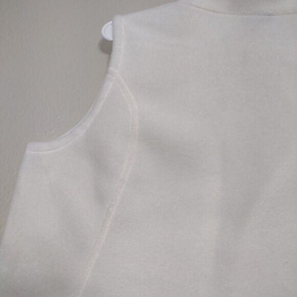 Fleece White Vest Columbia Benton Size M Zip Up Casual Cowl neck Pockets - Picture 13 of 14